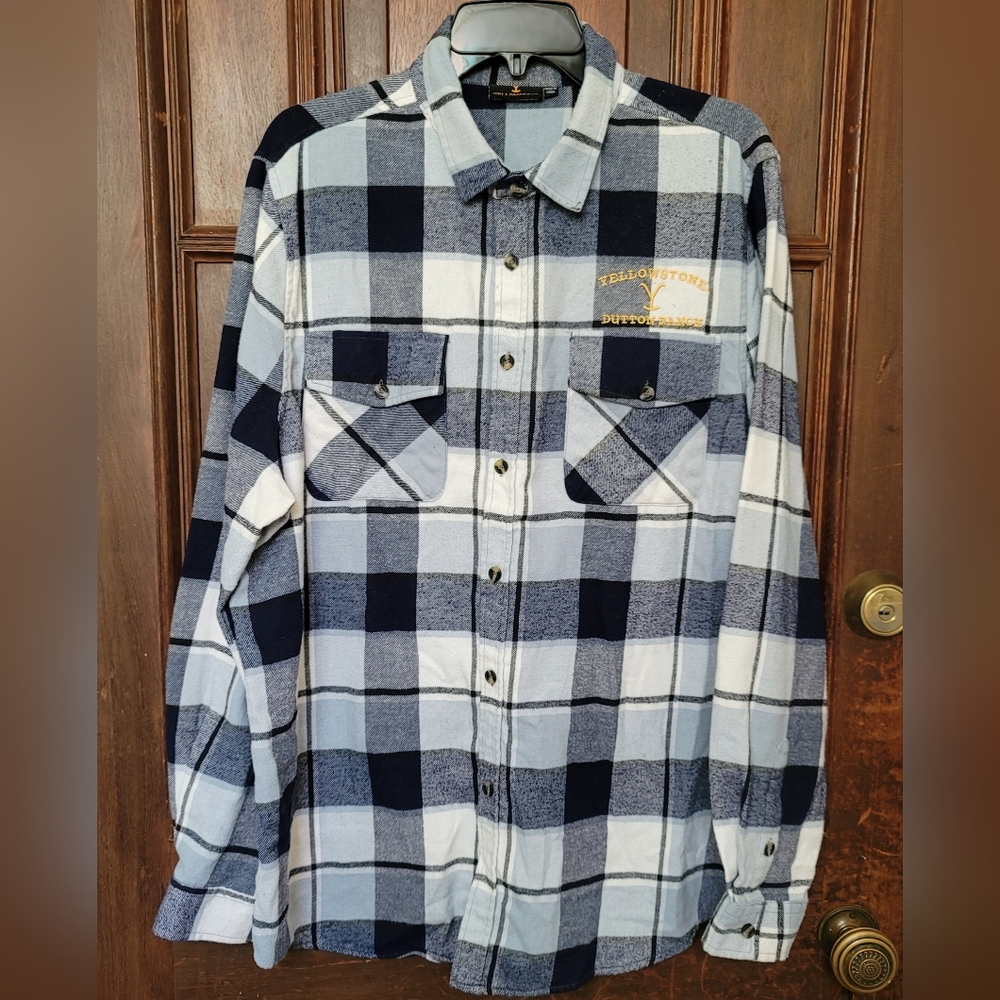 Yellowstone Black & White Flannel Men's Shirt X Large